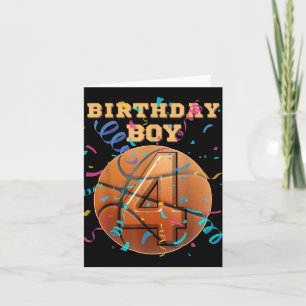 4. Geburtstag Junge 4 4 Jahre alter Basketballspie Karte