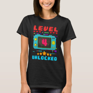 4. Geburtstag Junge Level 4 Freigeschaltet Video-S T-Shirt