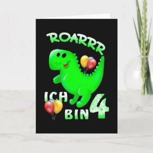 4. Geburtstag Kinder Dinosaurier Karte