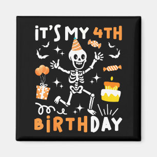 4. Geburtstag Kinder lustiges Skelett 4. Geburtsta Magnet