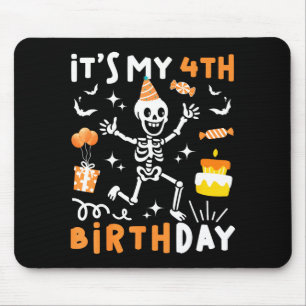 4. Geburtstag Kinder lustiges Skelett 4. Geburtsta Mousepad