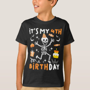 4. Geburtstag Kinder lustiges Skelett 4. Geburtsta T-Shirt