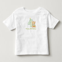 4. Geburtstag Kleinkind T-Shirt Süßer Bär Geburtst