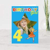 4. Geburtstag Mädchen Ballerina Foto Design