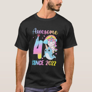 4. Geburtstag Mädchen Einhorn Reitendes Narwal The T-Shirt