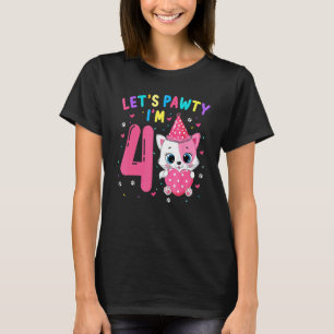 4. Geburtstag Mädchen Katze Kätzchen Lass uns feie T-Shirt
