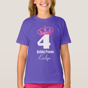 4. Geburtstag Mädchen Königliche Prinzessin Rosa K T-Shirt