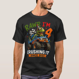 4. Geburtstag Monster Truck Crushing It Since T-Shirt