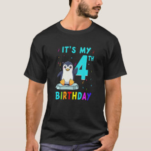 4. Geburtstag Niedlicher Pinguin Geburtstag 4 Jahr T-Shirt