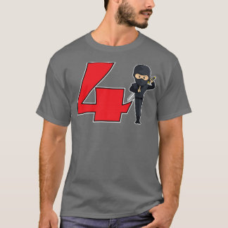 4. Geburtstag Ninja Samurai Karate Taekwondo T-Shirt