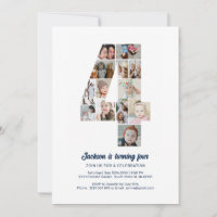 4. Geburtstag Nr. 4 Benutzerdefinierte FotoCollage