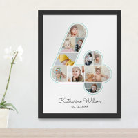 4. Geburtstag Nummer 4 Foto Collage Kids Kinderzim