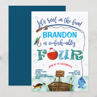 4. Geburtstag O-fish-ally Little Fischer Angeln Einladung