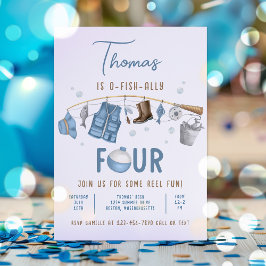 4. Geburtstag O-Fish-Ally Vier Geburtstag Einladung