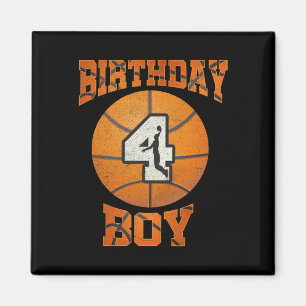 4. Geburtstag Outfit Boy Basketball 4 4 Jahre alt Magnet