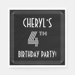 4. Geburtstag Party: Art Deco Stil + Individuelle Serviette