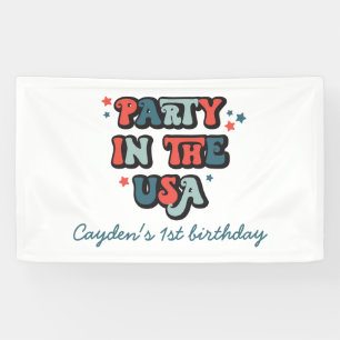 4. Geburtstag Party in den USA Banner
