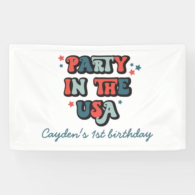 4. Geburtstag Party in den USA Banner (Horizontal)