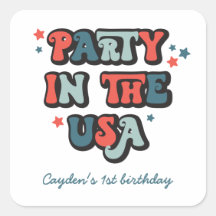 4. Geburtstag Party in den USA Einladung Napk