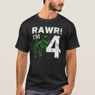 4. Geburtstag Rawr Ich bin 4 Shirt 4 Jahre alt Din