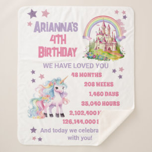 4. Geburtstag Schloss Einhorn für kleine Mädchen Sherpadecke