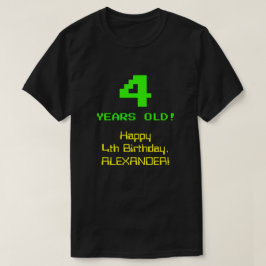 4. Geburtstag: Spaß, 8-Bit-Look, Nerdy / Geeky "4" T-Shirt
