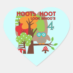 4. Geburtstag T Shirts und Geschenke Herz-Aufkleber