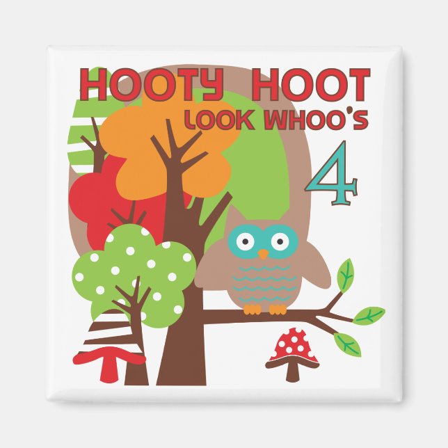 4. Geburtstag T Shirts und Geschenke Magnet (Vorne)