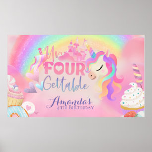 4. Geburtstag Unvergessliches Banner Poster