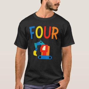 4. Geburtstag Vier 4 Jahre Jungen Bau Tru T-Shirt
