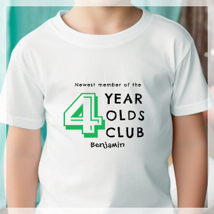 4. Geburtstag Vierjähriges Personalisiertes Klei Kleinkind T-shirt