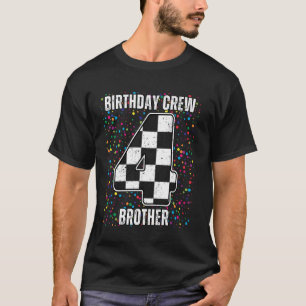 4. Geburtstags-Rennwagen-Rennflagge-Bruder-Rennwag T-Shirt