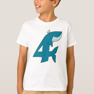 4. Geburtstags-Wal-T-Shirt-Design für Kinder T-Shirt