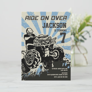 4 Geburtstagseinladung auf Rädern / Motocross / Sp Einladung