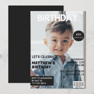 4. Geburtstagseinladungen für ihn Magazin-Cover Einladung