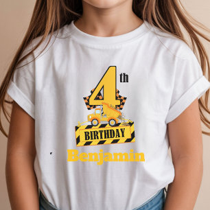 4. Geburtstagsfeier Dump Druck Baustellen Thema Pa T-Shirt