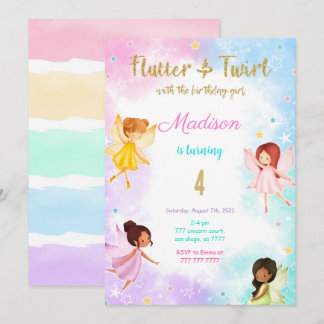 4. Geburtstagsfeier Fairy Birthday Party Einladung