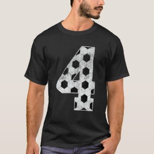 4. Geburtstagsfeier Vier 4 Jahre alter Fußball-Geb T-Shirt