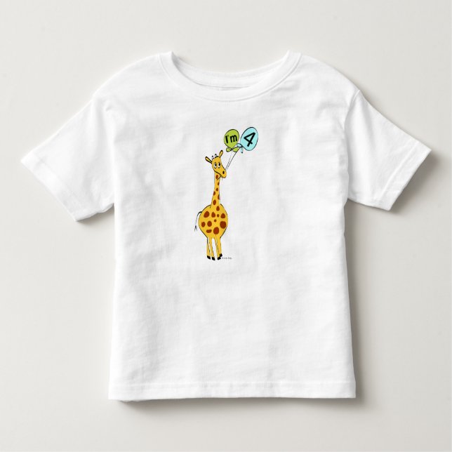 4. GeburtstagsGiraffe Kleinkind T-shirt (Vorderseite)