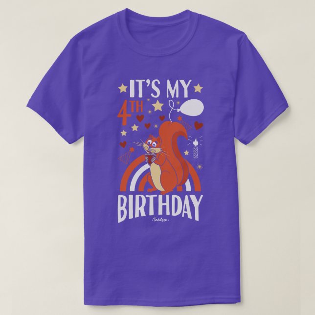 4. Geburtstagskirrel T-Shirt (Design vorne)