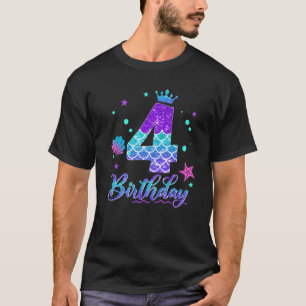 4. Geburtstagsmädchen Meerjungfrau für 4 Jahre Par T-Shirt