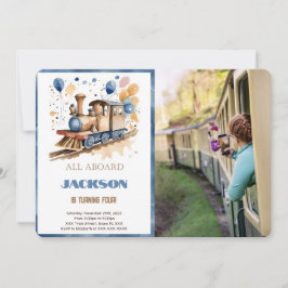 4. Geburtstagszug Foto Einladung