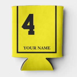 4 Gelb mit schwarzem Sattelleder Dosenkühler