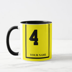 4 Gelbe und schwarze Reiter Sattelleder nach Maß Tasse