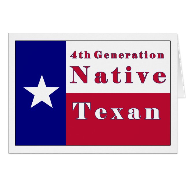 4. Generationgebürtige Texan-Flagge (Vorderseite (Horizontal))