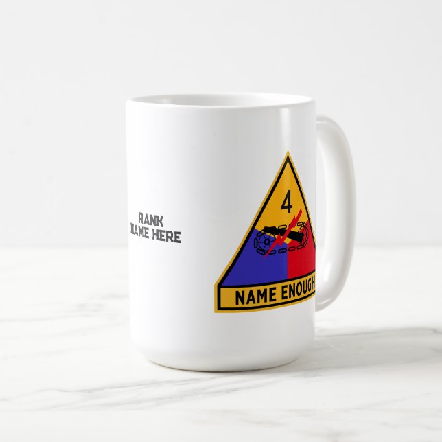 4. gepanzerte Division "Name Enough Custom" Kaffeetasse (VorderseiteRechts)