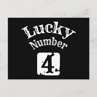 4 - Glückszahl 4 Glück Postkarte