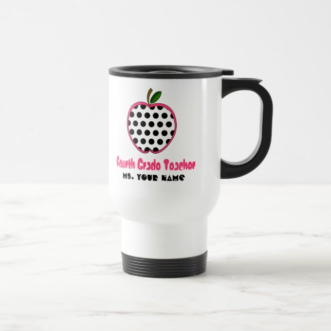 4. Grad-Lehrer-Tasse - Polka-Punkt Apple Reisebecher (Rechts)