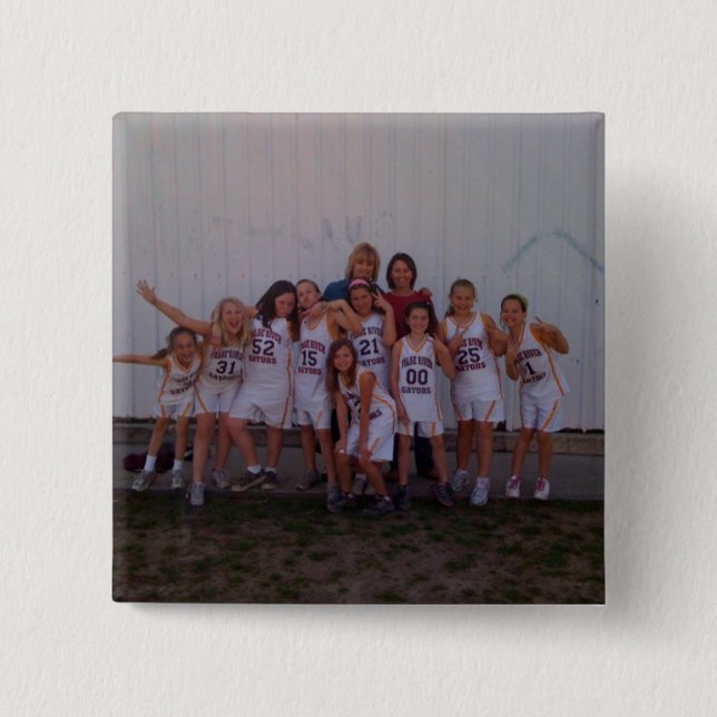 4. Grad-Mädchen-Basketball-Knopf Button (Vorderseite)