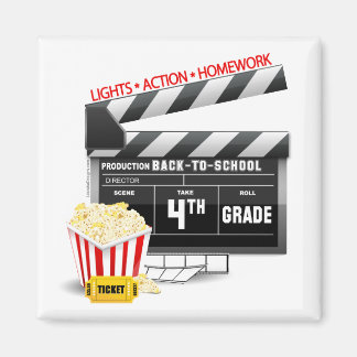 4. Grade Movie Clapboard Magnet